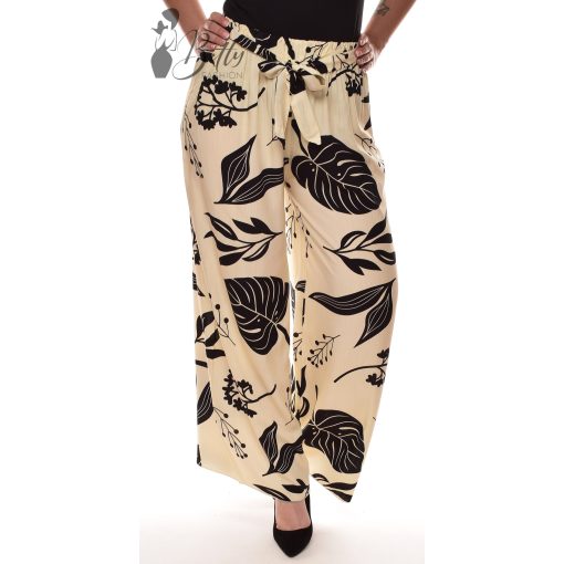 Trópusi levél mintás, bő szárú, lenge nadrág S/M, L/XL