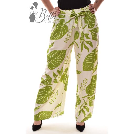 Trópusi levél mintás, bő szárú, lenge nadrág S/M, L/XL