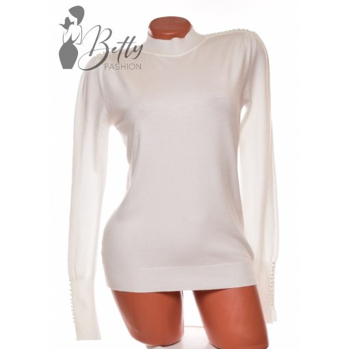 White Top with Jewelry Embellishment S/M