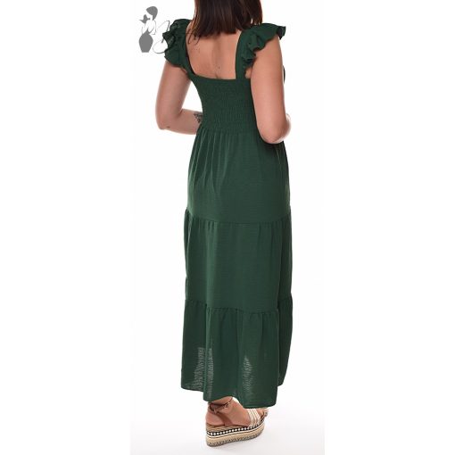 Fodros pántú, felül smokkolt ruha M/L, XL/2XL