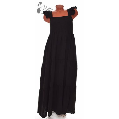 Fodros pántú, felül smokkolt ruha M/L, XL/2XL