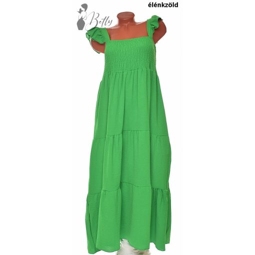 Fodros pántú, felül smokkolt ruha M/L, XL/2XL