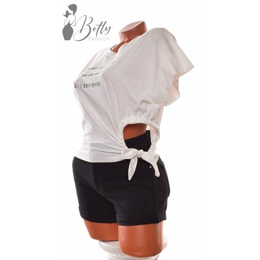 White Top with Jewelry Embellishment S/M