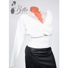 White Top with Jewelry Embellishment S/M