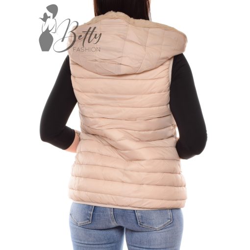 Bundás belsejű, kifordítható bézs mellény S, M, L, XL, 2XL