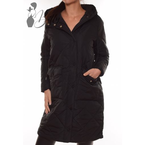 Fekete színű, bő szabású kabát S, M, L