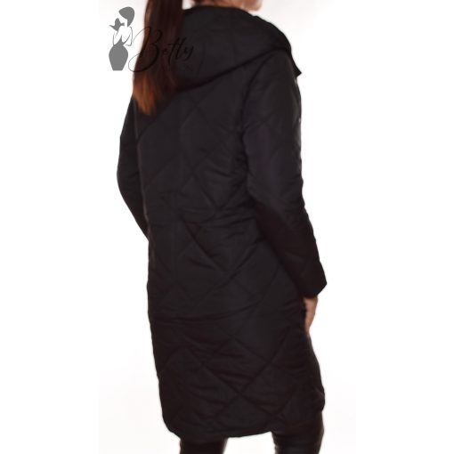 Fekete színű, bő szabású kabát S, M, L
