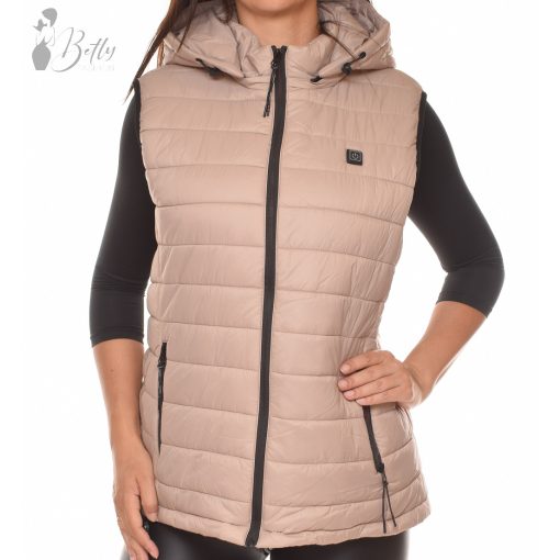 Púder színű, steppelt mellény 3XL-7XL