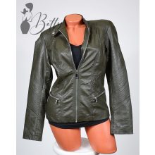 Sötétzöld színű, műbőr dzseki S, M, L, XL