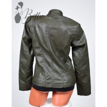 Sötétzöld színű, műbőr dzseki S, M, L, XL