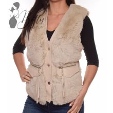 Bézs szőrme mellény S