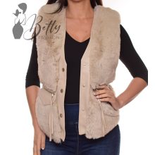 Bézs szőrme mellény S