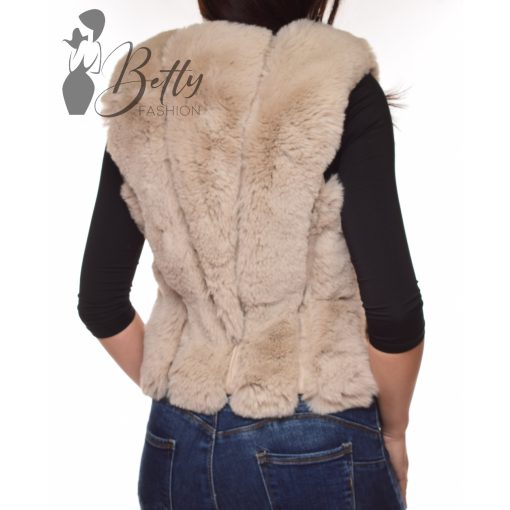 Bézs szőrme mellény S