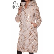 Feliratos, sportos fazonú, bézs télikabát S, M, L, XL, 2XL