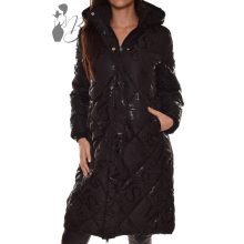 Feliratos, sportos fazonú, fekete télikabát S, M, L, XL, 2XL