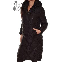 Feliratos, sportos fazonú, fekete télikabát S, M, L, XL, 2XL