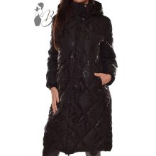 Feliratos, sportos fazonú, fekete télikabát S, M, L, XL, 2XL