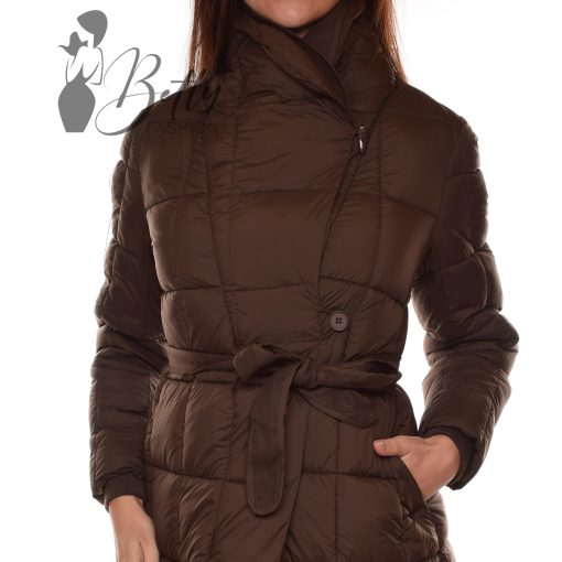 Sötétbarna színű, galléros télikabát S, M, L, XL, 2XL