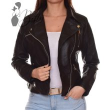 Fekete színű, oldal cipzáros műbőr dzseki S, M, L, XL, 2XL