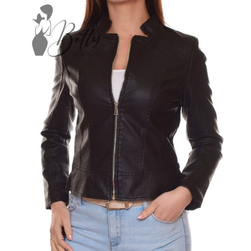 Fekete színű, műbőr dzseki S, M, L, XL, 2XL