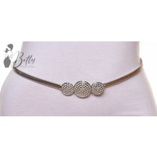 Kör alakú strasszköves fémdíszes, rugalmas fémöv