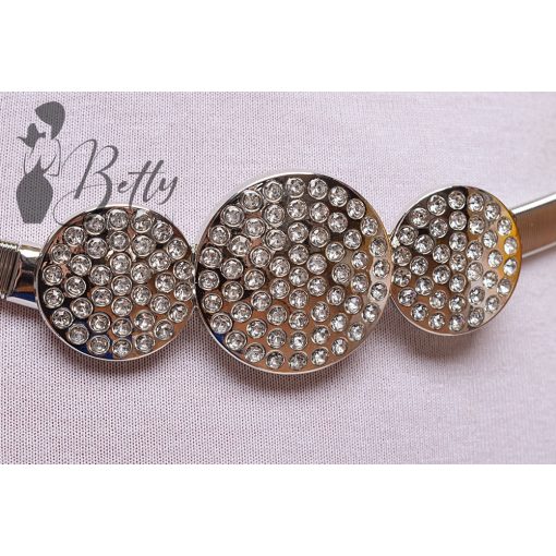 Kör alakú strasszköves fémdíszes, rugalmas fémöv