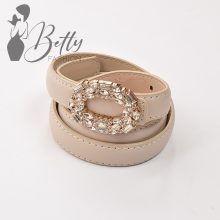 Strasszkő díszes fémcsatos, műbőr öv 