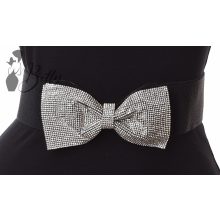 Strasszos masnidíszes, gumis öv