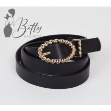 Csavart fémcsatos, műbőr öv