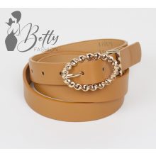 Csavart fémcsatos, műbőr öv