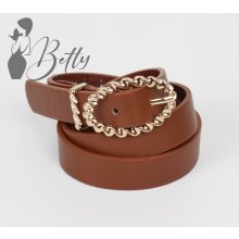 Csavart fémcsatos, műbőr öv