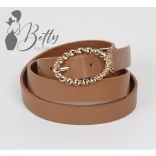 Csavart fémcsatos, műbőr öv