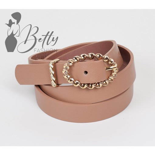 Csavart fémcsatos, műbőr öv