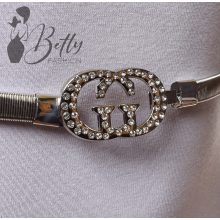 Strasszköves fémdíszes, rugalmas fémöv