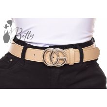 Betűmintás és strasszkő díszes csatos, műbőr öv