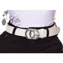 Betűmintás és strasszkő díszes csatos, műbőr öv