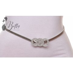 Strasszos karikadíszes, rugalmas fémöv