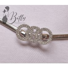 Strasszos karikadíszes, rugalmas fémöv