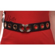 Fémkarika díszes, gumis öv 