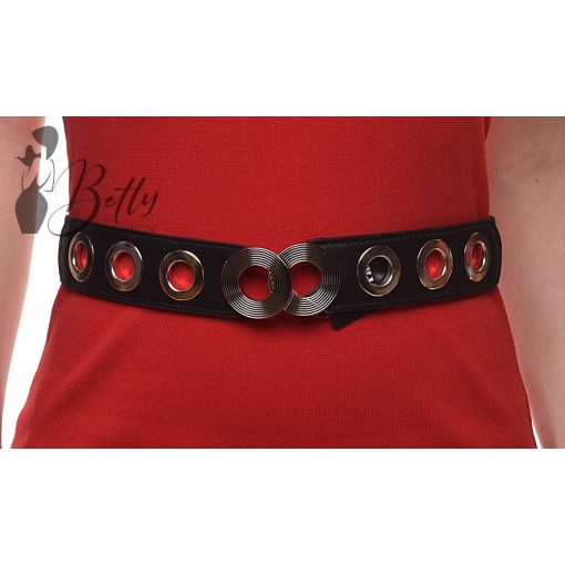 Fémkarika díszes, gumis öv 