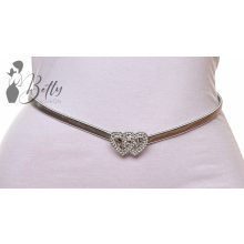 Strasszos szívecske díszes, rugalmas fémöv