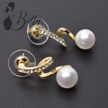 Gyöngy és strasszdíszes fülbevaló