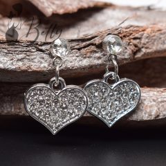 Szív alakú, strasszkő díszes fülbevaló