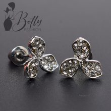 Virág alakú, strasszkő díszes fülbevaló