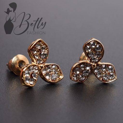 Virág alakú, strasszkő díszes fülbevaló