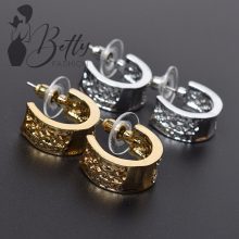 Félkör alakú strasszköves fülbevaló