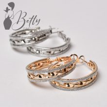 Csillogós, fonott karika fülbevaló