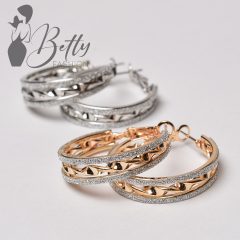 Csillogós, fonott karika fülbevaló