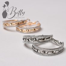 Csillogós, fonott karika fülbevaló