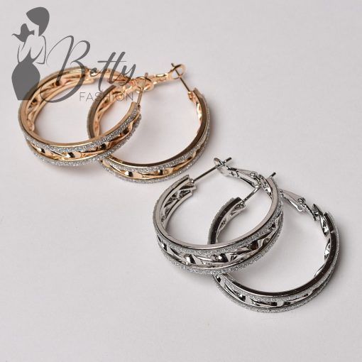 Csillogós, fonott karika fülbevaló